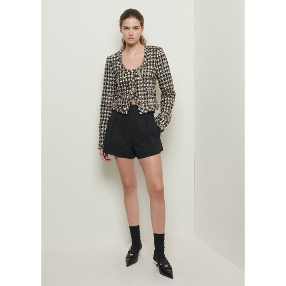 Derek Lam 10 Crosby Jacqueline Crop Tweed Jacket Gold Multi Size 8 NWOT - Picture 2 of 11